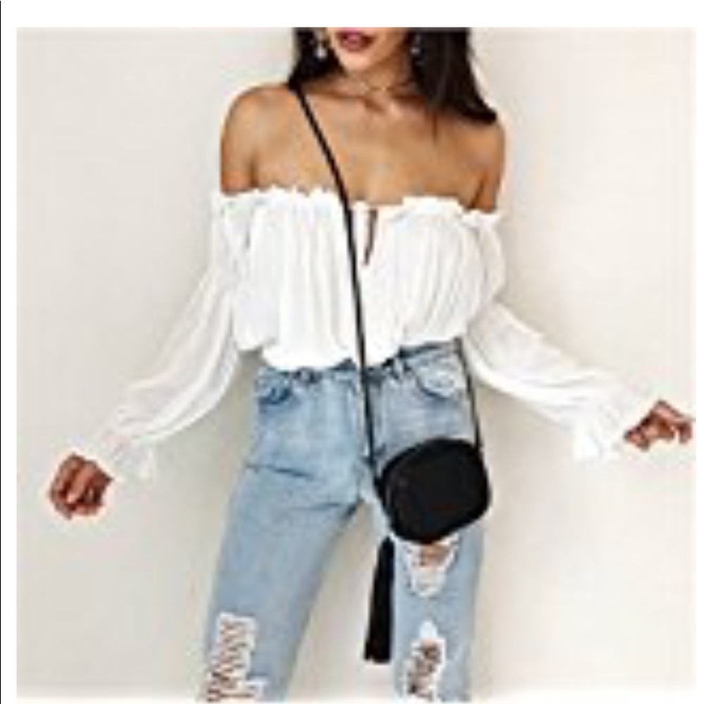 White chiffon top